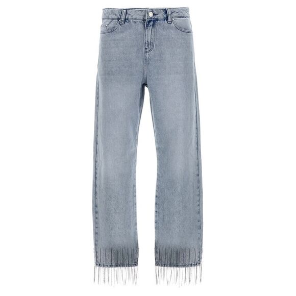 Karl Lagerfeld Women Rhinestone Fringed Jeans